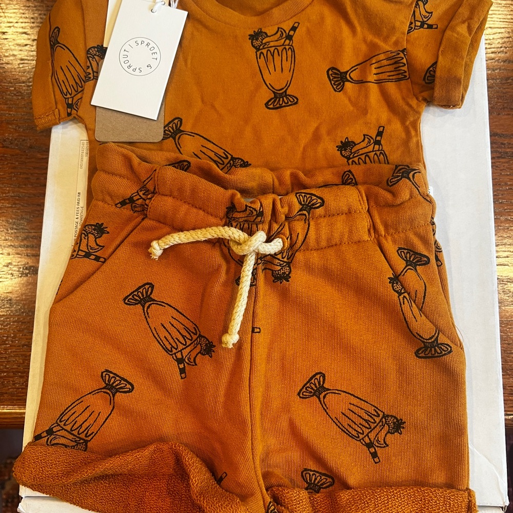 3M Baby Orange Milkshake Printed Set